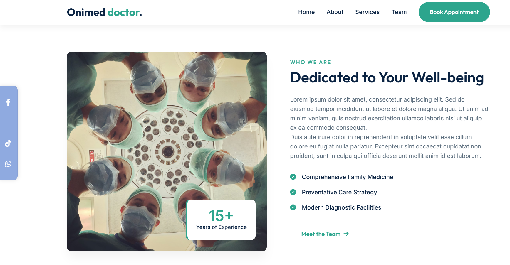 Medical practice website example